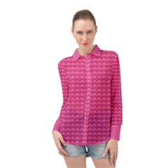 Abstract Background Card Decoration Pink Long Sleeve Chiffon Shirt