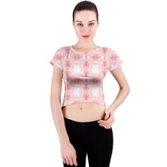 Seamless Wallpaper Butterfly Crew Neck Crop Top by Pakrebo