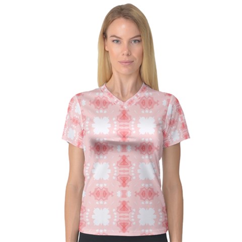 Seamless Wallpaper Butterfly V-neck Sport Mesh Tee by Pakrebo