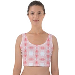 Seamless Wallpaper Butterfly Velvet Crop Top by Pakrebo