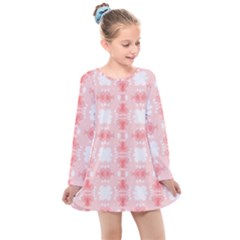 Seamless Wallpaper Butterfly Kids  Long Sleeve Dress by Pakrebo