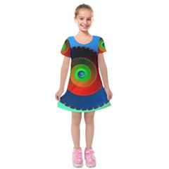 Fractal Spiral Curve Helix Kids  Short Sleeve Velvet Dress by Pakrebo