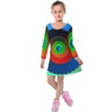 Fractal Spiral Curve Helix Kids  Long Sleeve Velvet Dress View1