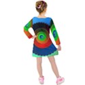 Fractal Spiral Curve Helix Kids  Long Sleeve Velvet Dress View2