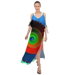 Fractal Spiral Curve Helix Maxi Chiffon Cover Up Dress by Pakrebo