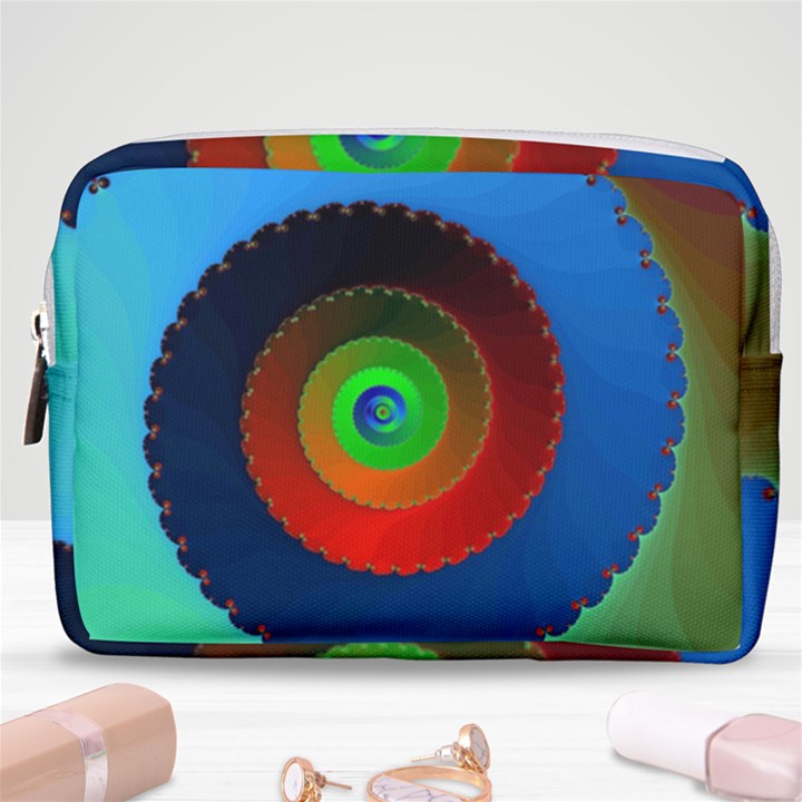 Fractal Spiral Curve Helix Make Up Pouch (Medium)