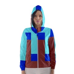 Abstract Background Abstraction Women s Hooded Windbreaker