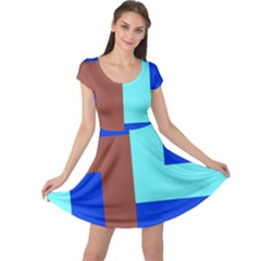 Abstract Background Abstraction Cap Sleeve Dress