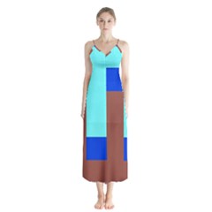 Abstract Background Abstraction Button Up Chiffon Maxi Dress