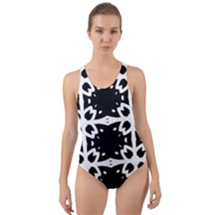 Seamless Pattern Design Ornament Cut-out Back One Piece Swimsuit