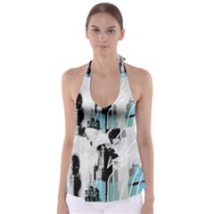 The City Of The Future Collage Babydoll Tankini Top by Pakrebo