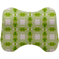 Seamless Wallpaper Background Green White Head Support Cushion by Pakrebo