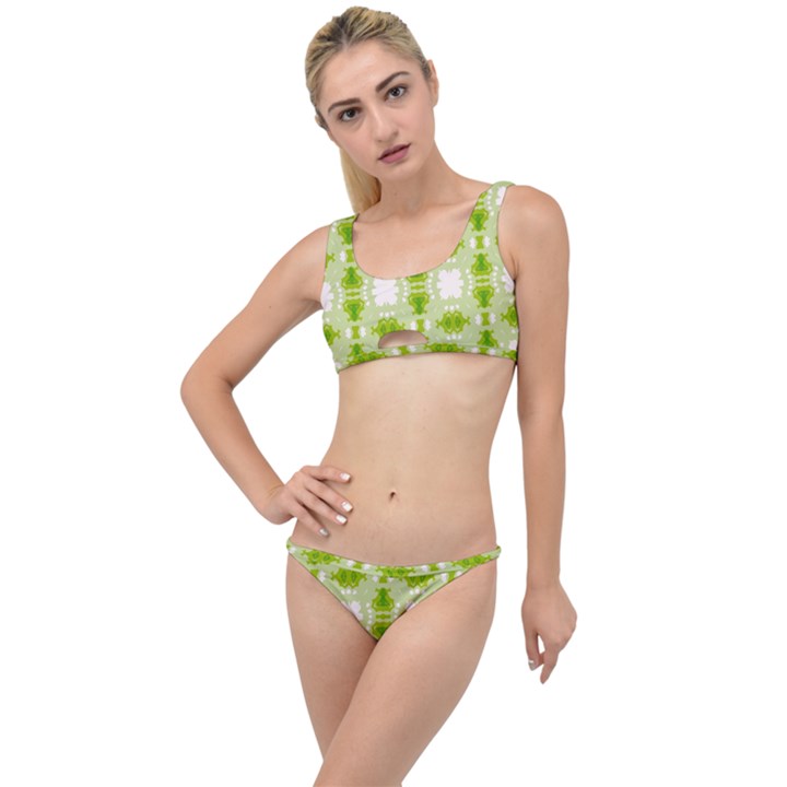 Seamless Wallpaper Background Green White The Little Details Bikini Set