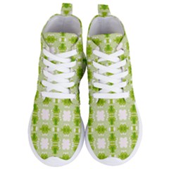 Seamless Wallpaper Background Green White Women s Lightweight High Top Sneakers by Pakrebo