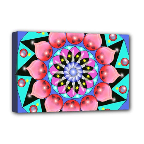 Mandala Symmetry Meditation Deluxe Canvas 18  X 12  (stretched) by Pakrebo