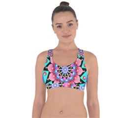 Mandala Symmetry Meditation Cross String Back Sports Bra by Pakrebo