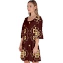 Seamless Ornament Symmetry Lines Velour Kimono Dress View2