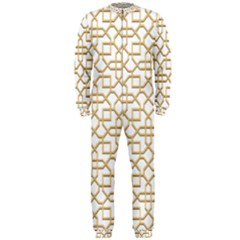 Graphic Mughal Pattern Jali Jaali Onepiece Jumpsuit (men)  by Pakrebo