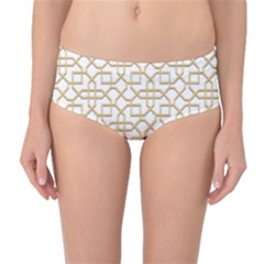 Graphic Mughal Pattern Jali Jaali Mid-waist Bikini Bottoms by Pakrebo