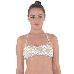 Graphic Mughal Pattern Jali Jaali Halter Bandeau Bikini Top by Pakrebo