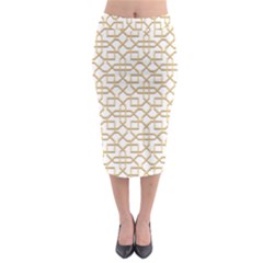 Graphic Mughal Pattern Jali Jaali Midi Pencil Skirt by Pakrebo