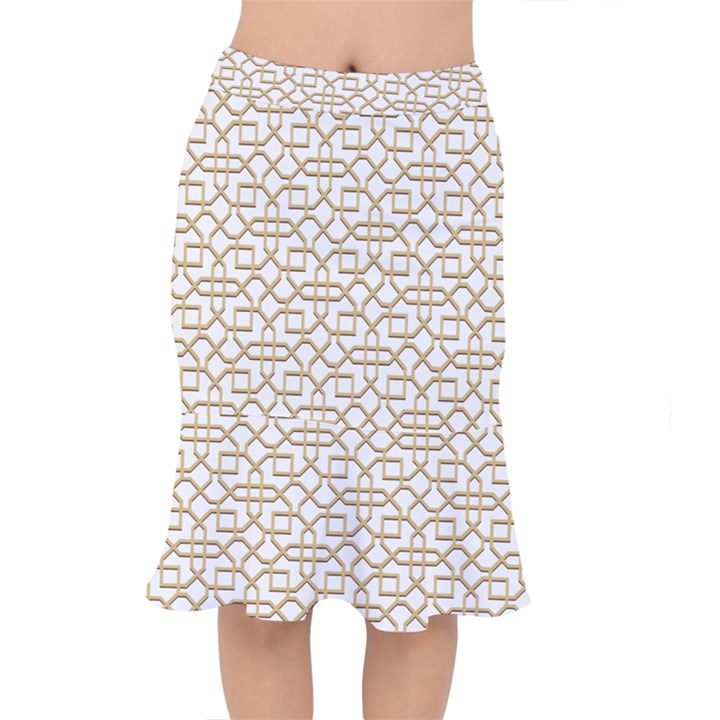 Graphic Mughal Pattern Jali Jaali Short Mermaid Skirt