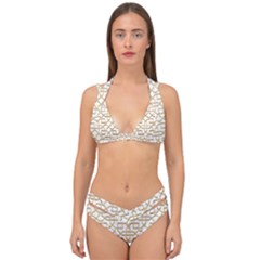 Graphic Mughal Pattern Jali Jaali Double Strap Halter Bikini Set by Pakrebo