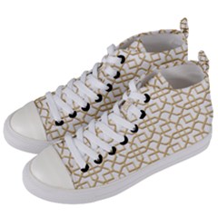 Graphic Mughal Pattern Jali Jaali Women s Mid-top Canvas Sneakers by Pakrebo