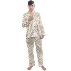 Graphic Mughal Pattern Jali Jaali Men s Satin Pajamas Long Pants Set