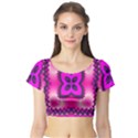 Kaleidoscope Ornament Pattern Short Sleeve Crop Top View1