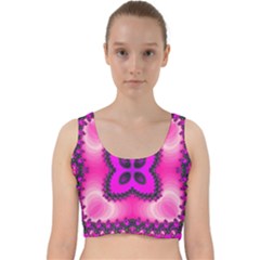 Kaleidoscope Ornament Pattern Velvet Racer Back Crop Top by Pakrebo