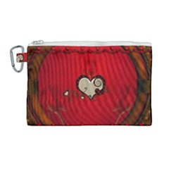 Beautiful Elegant Hearts With Roses Canvas Cosmetic Bag (large) by FantasyWorld7