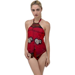 Beautiful Elegant Hearts With Roses Go With The Flow One Piece Swimsuit by FantasyWorld7