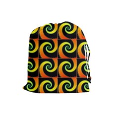 Spiral Seamless Pattern Fractal Drawstring Pouch (large) by Pakrebo