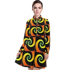 Spiral Seamless Pattern Fractal Long Sleeve Chiffon Shirt Dress by Pakrebo