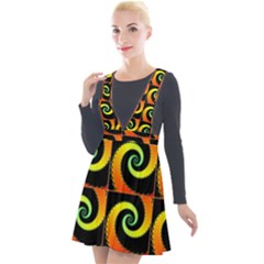 Spiral Seamless Pattern Fractal Plunge Pinafore Velour Dress