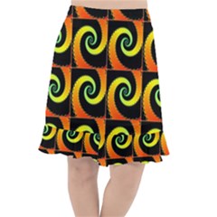 Spiral Seamless Pattern Fractal Fishtail Chiffon Skirt