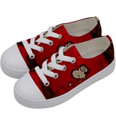 Beautiful Elegant Hearts With Roses Kids  Low Top Canvas Sneakers by FantasyWorld7