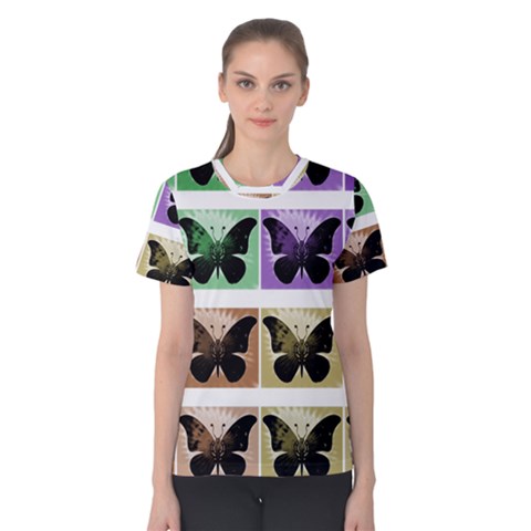 Seamless Wallpaper Butterfly Women s Cotton Tee by Pakrebo