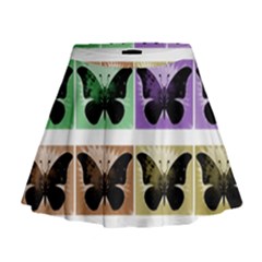 Seamless Wallpaper Butterfly Mini Flare Skirt