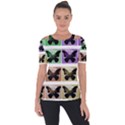 Seamless Wallpaper Butterfly Shoulder Cut Out Short Sleeve Top View1