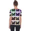 Seamless Wallpaper Butterfly Shoulder Cut Out Short Sleeve Top View2