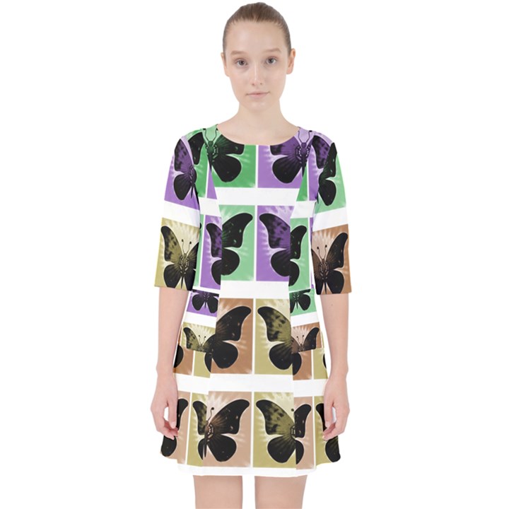 Seamless Wallpaper Butterfly Pocket Dress