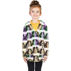 Seamless Wallpaper Butterfly Kids  Double Breasted Button Coat by Pakrebo