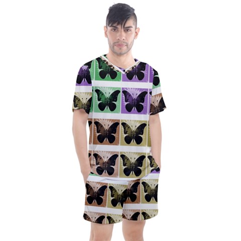 Seamless Wallpaper Butterfly Men s Mesh Tee And Shorts Set by Pakrebo