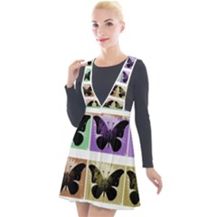 Seamless Wallpaper Butterfly Plunge Pinafore Velour Dress