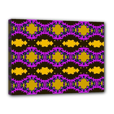 Seamless Wallpaper Digital Pattern Yellow Brown Purple Canvas 16  X 12  (stretched) by Pakrebo