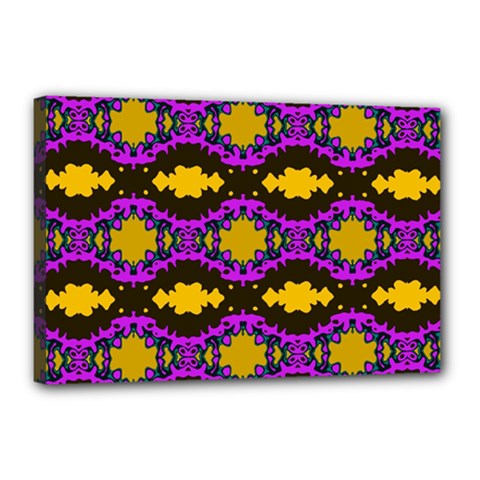 Seamless Wallpaper Digital Pattern Yellow Brown Purple Canvas 18  X 12  (stretched) by Pakrebo