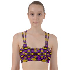 Seamless Wallpaper Digital Pattern Yellow Brown Purple Line Them Up Sports Bra by Pakrebo