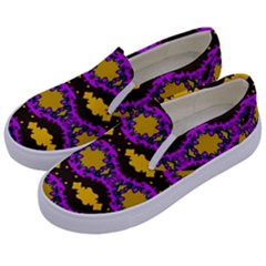 Seamless Wallpaper Digital Pattern Yellow Brown Purple Kids  Canvas Slip Ons by Pakrebo